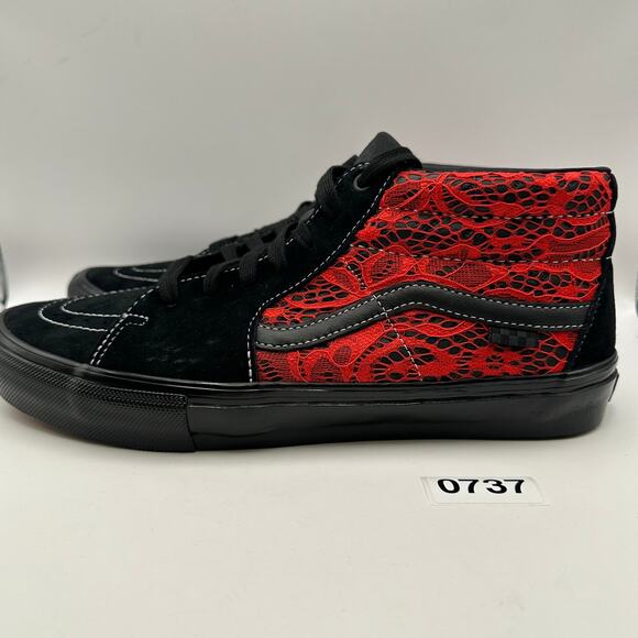 VANS X PREMIER MEN\'S 7.5 SKATE GROSSO MID BLACK HI RISK RED RARE LIMITED EDITION main image 6